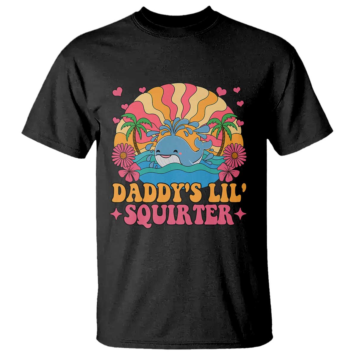 Funny Daddys Lil Squirter T Shirt Inappropriate Adult Humor Squirting Whale TS11 Black Print Your Wear