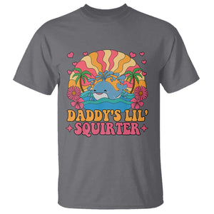 Funny Daddys Lil Squirter T Shirt Inappropriate Adult Humor Squirting Whale TS11 Charcoal Print Your Wear