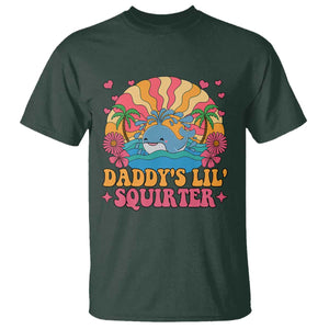 Funny Daddys Lil Squirter T Shirt Inappropriate Adult Humor Squirting Whale TS11 Dark Forest Green Print Your Wear