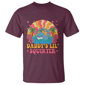 Funny Daddys Lil Squirter T Shirt Inappropriate Adult Humor Squirting Whale TS11 Maroon Print Your Wear