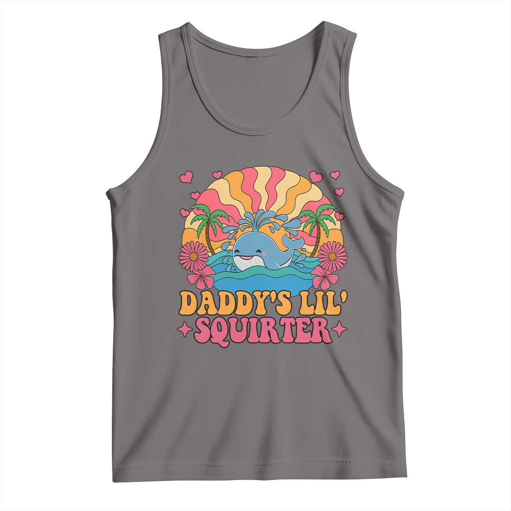 Funny Daddys Lil Squirter Tank Top Inappropriate Adult Humor Squirting Whale TS11 Deep Heather Print Your Wear