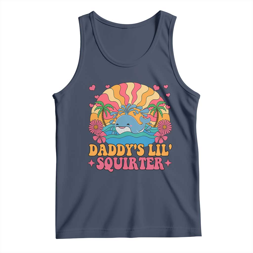 Funny Daddys Lil Squirter Tank Top Inappropriate Adult Humor Squirting Whale TS11 Navy Print Your Wear