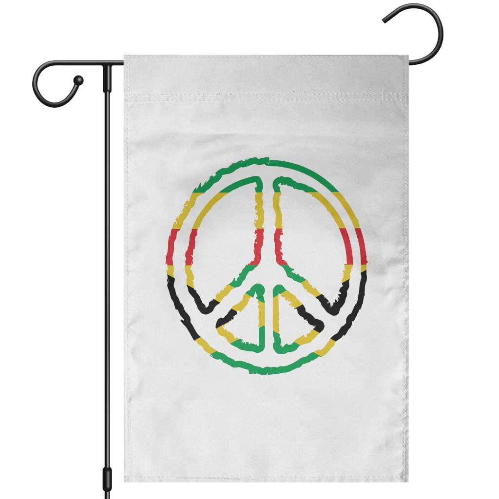 Rasta Jamaican Flag Peace Symbol Reggae Garden Flag TS11 White Print Your Wear