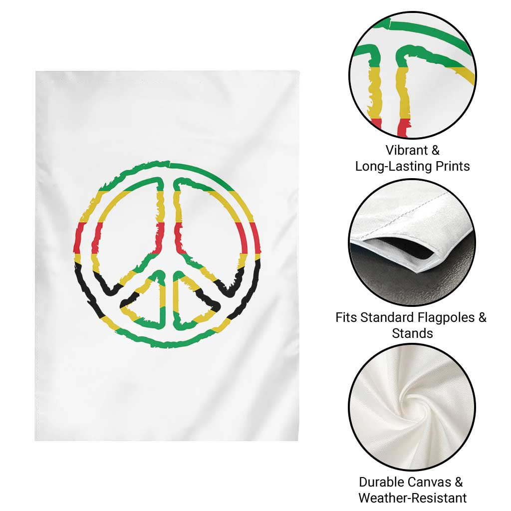 Rasta Jamaican Flag Peace Symbol Reggae Garden Flag TS11 Print Your Wear