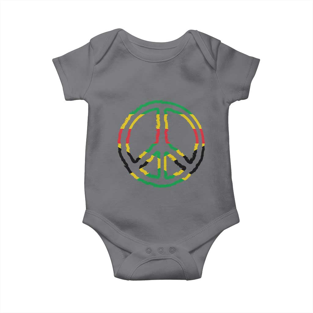 Rasta Jamaican Flag Peace Symbol Reggae Baby Onesie TS11 Charcoal Print Your Wear