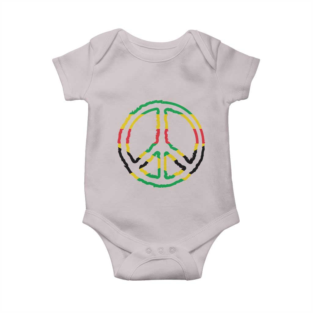 Rasta Jamaican Flag Peace Symbol Reggae Baby Onesie TS11 Ice Gray Print Your Wear