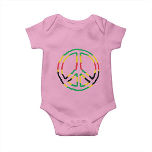 Rasta Jamaican Flag Peace Symbol Reggae Baby Onesie TS11 Light Pink Print Your Wear