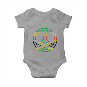 Rasta Jamaican Flag Peace Symbol Reggae Baby Onesie TS11 Sport Gray Print Your Wear