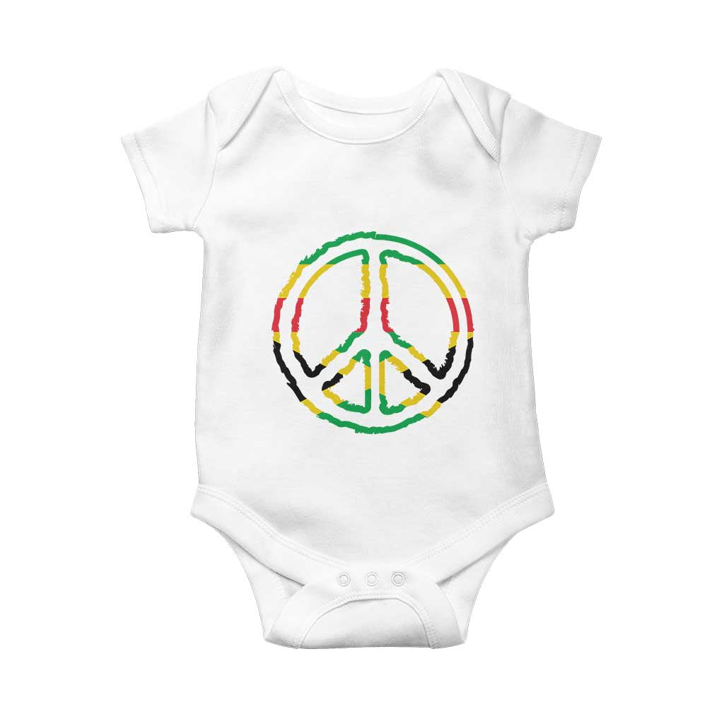 Rasta Jamaican Flag Peace Symbol Reggae Baby Onesie TS11 White Print Your Wear