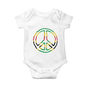 Rasta Jamaican Flag Peace Symbol Reggae Baby Onesie TS11 White Print Your Wear