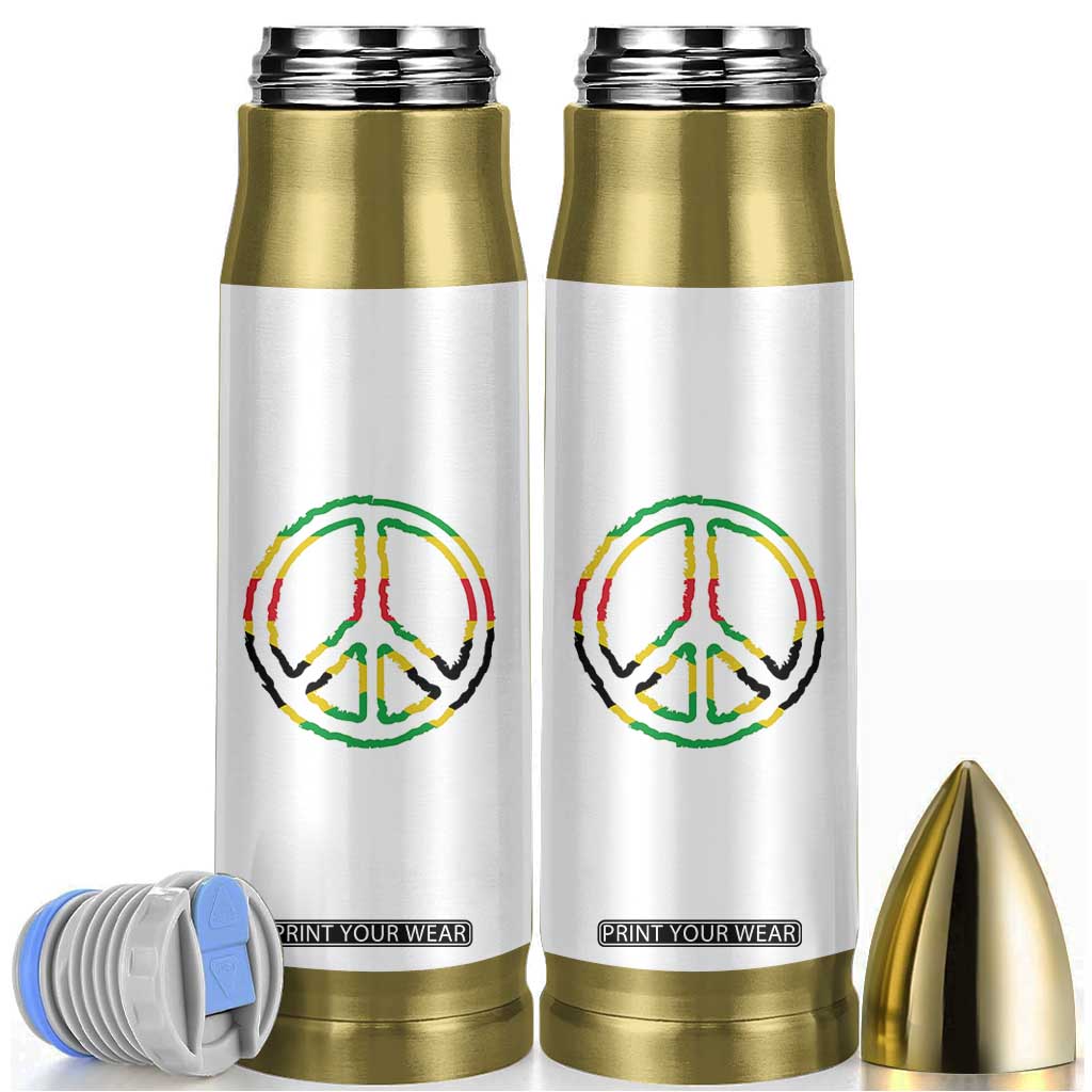 Rasta Jamaican Flag Peace Symbol Reggae Bullet Tumbler TS11 White Print Your Wear
