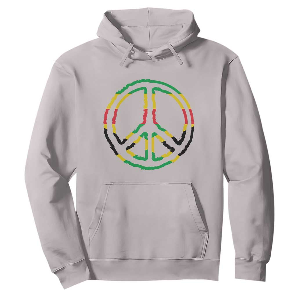 Rasta Jamaican Flag Peace Symbol Reggae Hoodie TS11 Ice Gray Print Your Wear