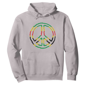 Rasta Jamaican Flag Peace Symbol Reggae Hoodie TS11 Ice Gray Print Your Wear