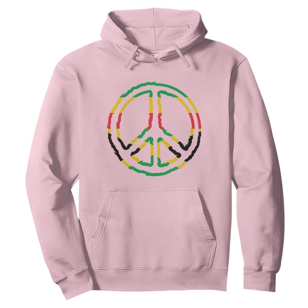 Rasta Jamaican Flag Peace Symbol Reggae Hoodie TS11 Light Pink Print Your Wear