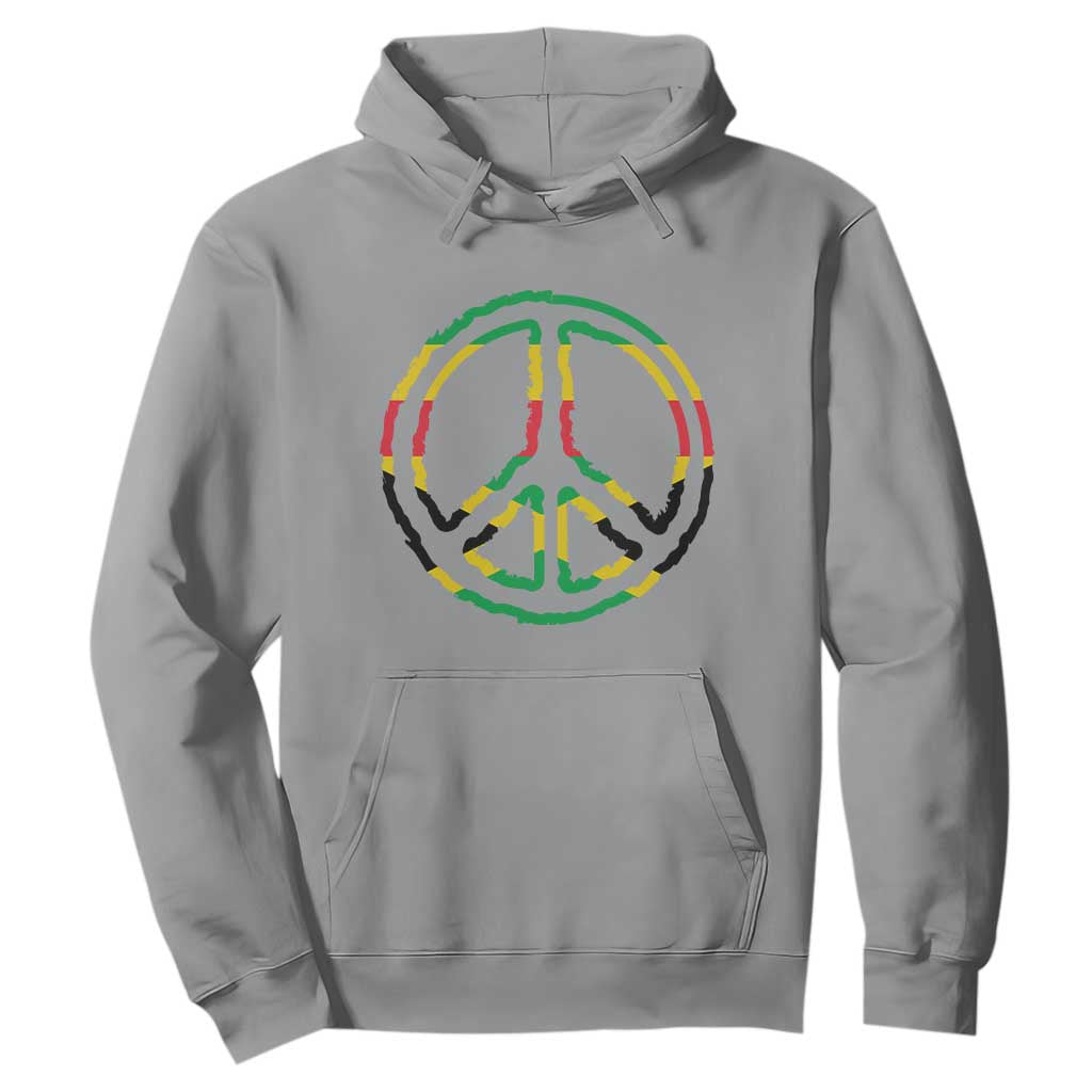 Rasta Jamaican Flag Peace Symbol Reggae Hoodie TS11 Sport Gray Print Your Wear