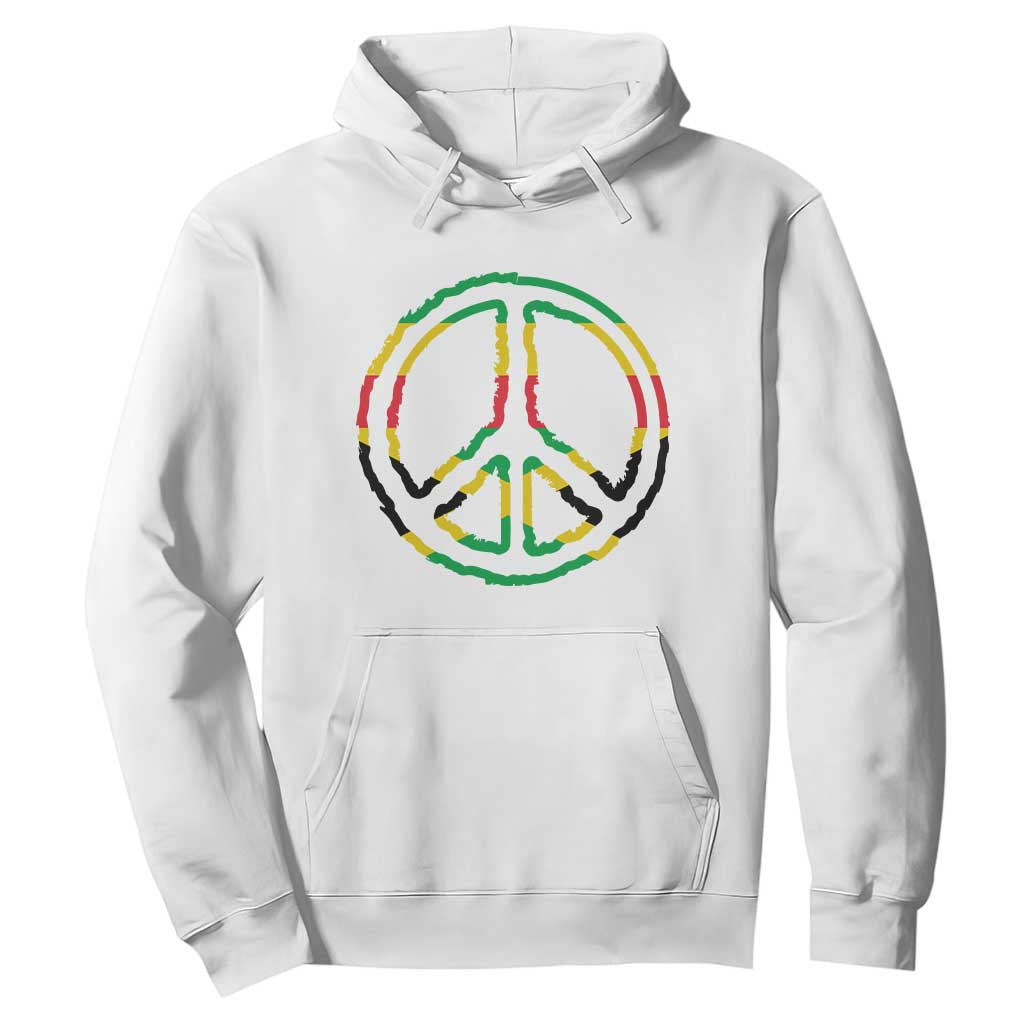 Rasta Jamaican Flag Peace Symbol Reggae Hoodie TS11 White Print Your Wear