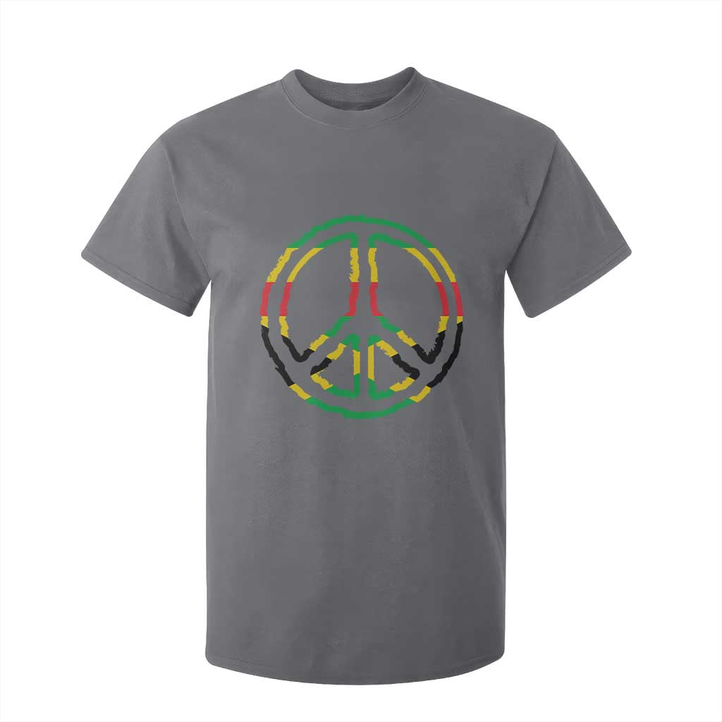 Rasta Jamaican Flag Peace Symbol Reggae T Shirt For Kid TS11 Charcoal Print Your Wear