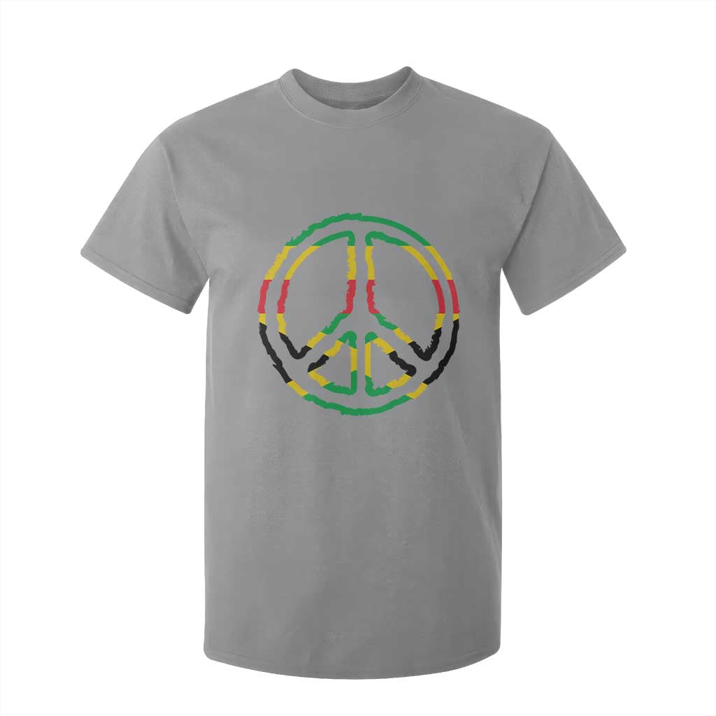 Rasta Jamaican Flag Peace Symbol Reggae T Shirt For Kid TS11 Sport Gray Print Your Wear