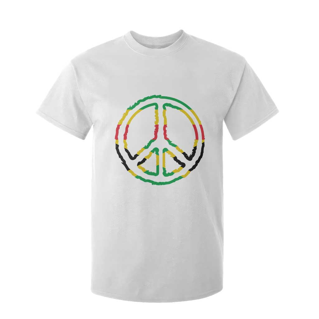 Rasta Jamaican Flag Peace Symbol Reggae T Shirt For Kid TS11 White Print Your Wear