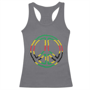 Rasta Jamaican Flag Peace Symbol Reggae Racerback Tank Top TS11 Charcoal Print Your Wear