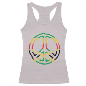 Rasta Jamaican Flag Peace Symbol Reggae Racerback Tank Top TS11 Ice Gray Print Your Wear