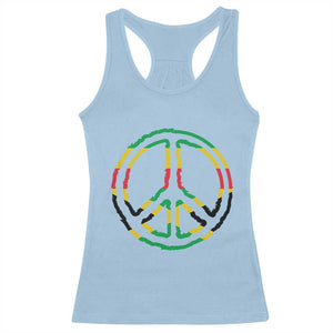 Rasta Jamaican Flag Peace Symbol Reggae Racerback Tank Top TS11 Light Blue Print Your Wear