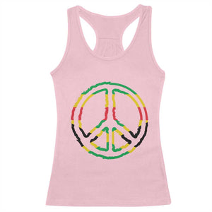 Rasta Jamaican Flag Peace Symbol Reggae Racerback Tank Top TS11 Light Pink Print Your Wear