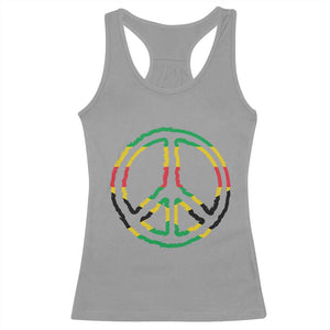 Rasta Jamaican Flag Peace Symbol Reggae Racerback Tank Top TS11 Sport Gray Print Your Wear