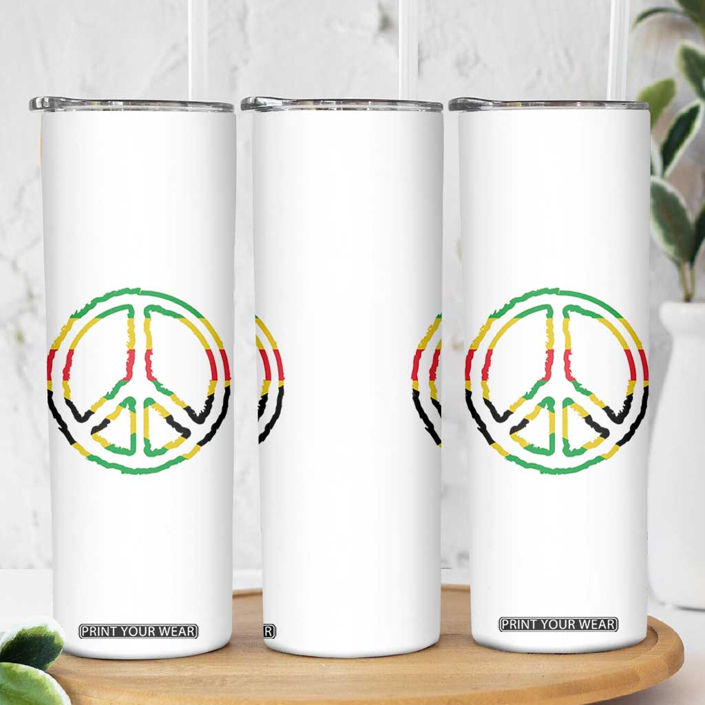 Rasta Jamaican Flag Peace Symbol Reggae Skinny Tumbler TS11 Print Your Wear