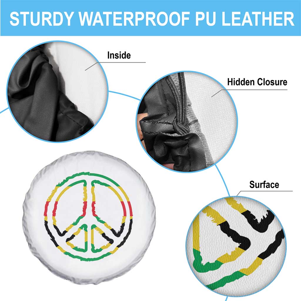 Rasta Jamaican Flag Peace Symbol Reggae Spare Tire Cover TS11 Print Your Wear