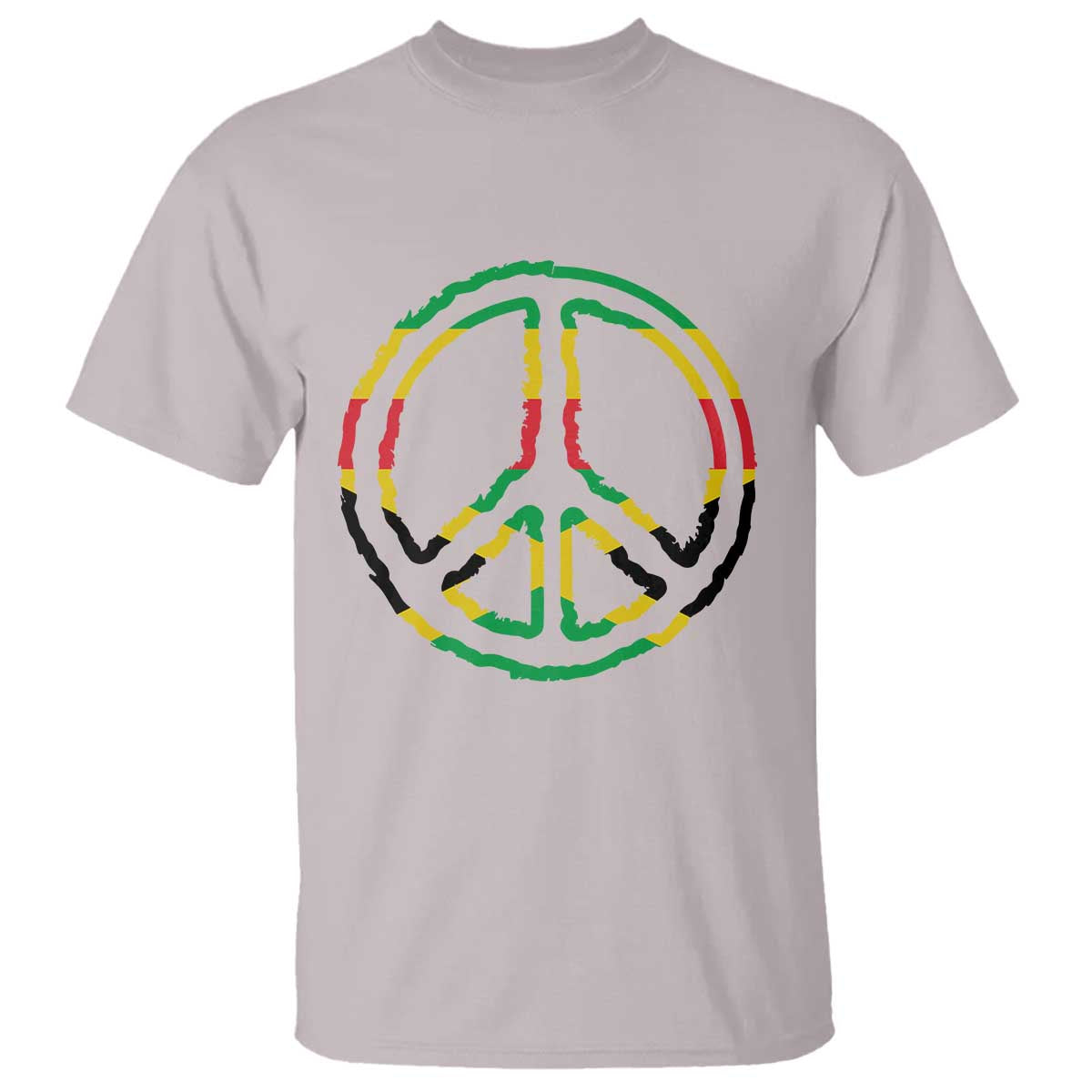 Rasta Jamaican Flag Peace Symbol Reggae T Shirt TS11 Ice Gray Print Your Wear