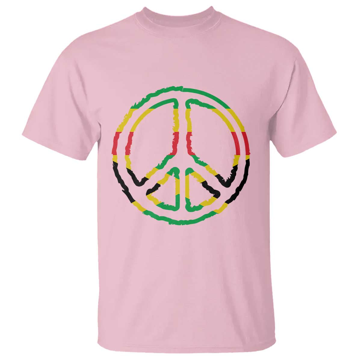 Rasta Jamaican Flag Peace Symbol Reggae T Shirt TS11 Light Pink Print Your Wear