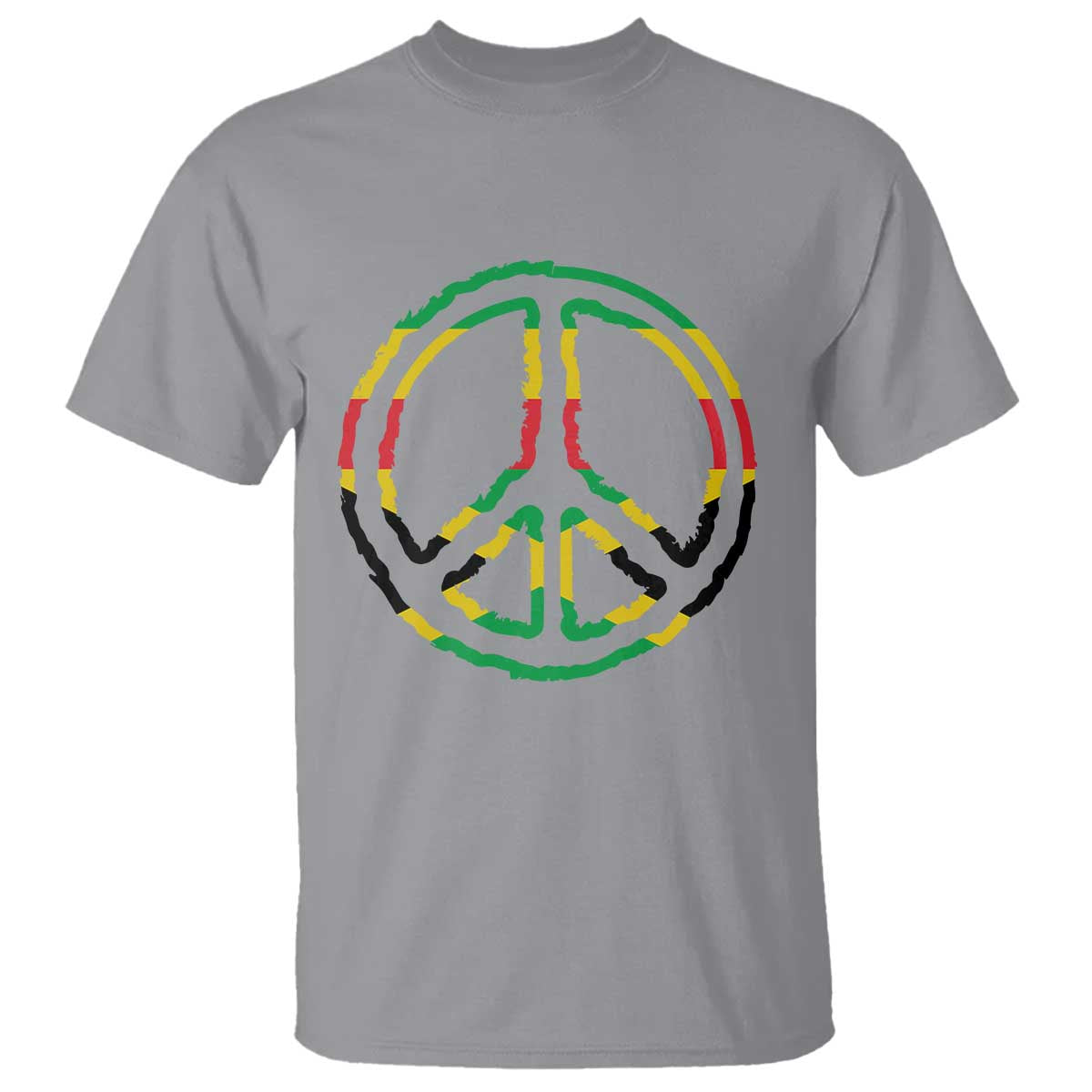 Rasta Jamaican Flag Peace Symbol Reggae T Shirt TS11 Sport Gray Print Your Wear