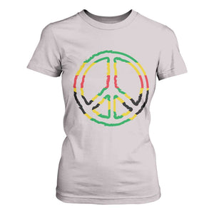 Rasta Jamaican Flag Peace Symbol Reggae T Shirt For Women TS11 Ice Gray Print Your Wear