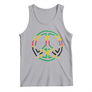 Rasta Jamaican Flag Peace Symbol Reggae Tank Top TS11 Athletic Heather Print Your Wear