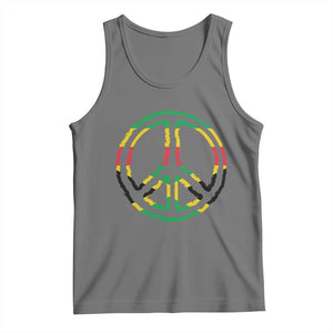 Rasta Jamaican Flag Peace Symbol Reggae Tank Top TS11 Black Heather Print Your Wear