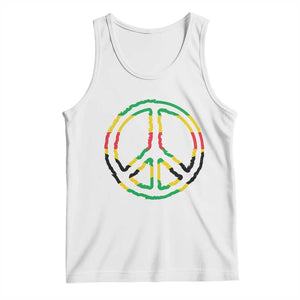 Rasta Jamaican Flag Peace Symbol Reggae Tank Top TS11 White Print Your Wear