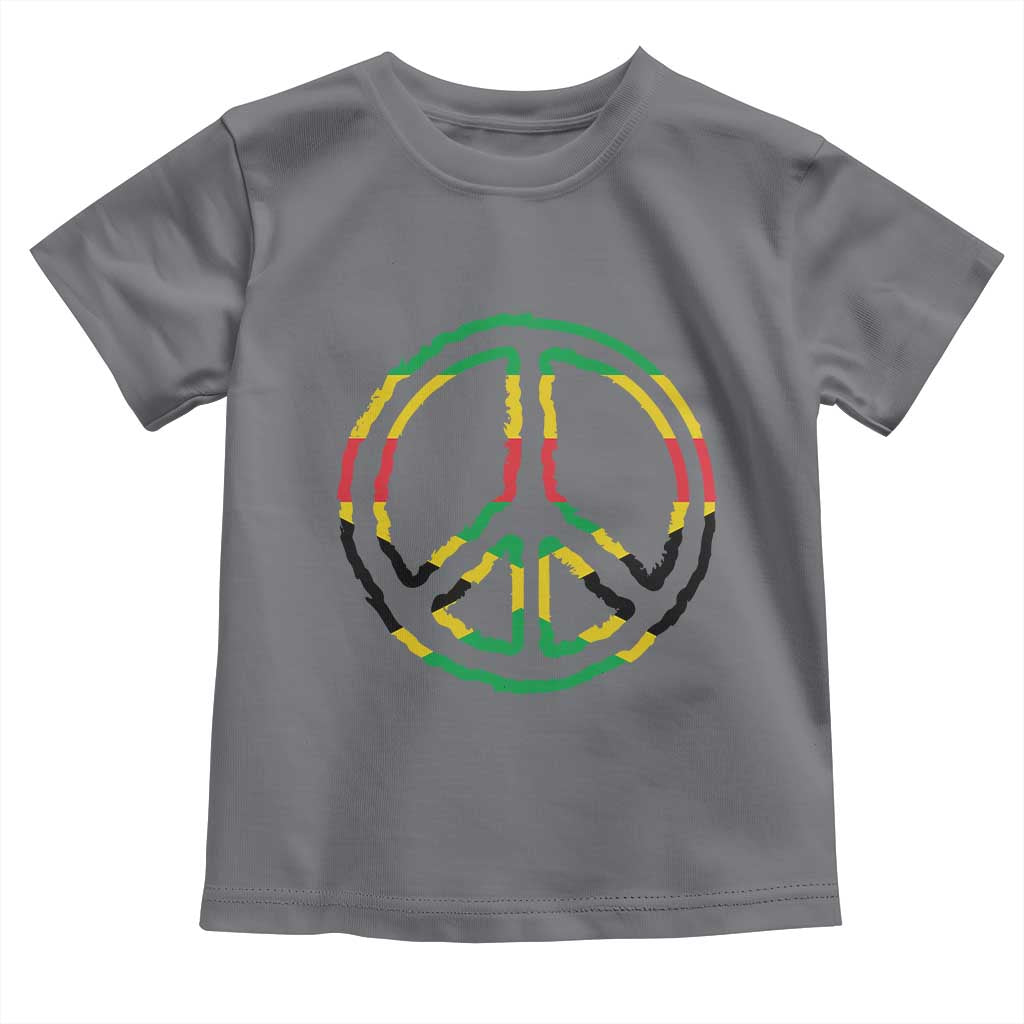 Rasta Jamaican Flag Peace Symbol Reggae Toddler T Shirt TS11 Charcoal Print Your Wear