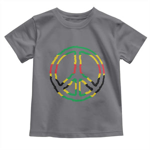 Rasta Jamaican Flag Peace Symbol Reggae Toddler T Shirt TS11 Charcoal Print Your Wear
