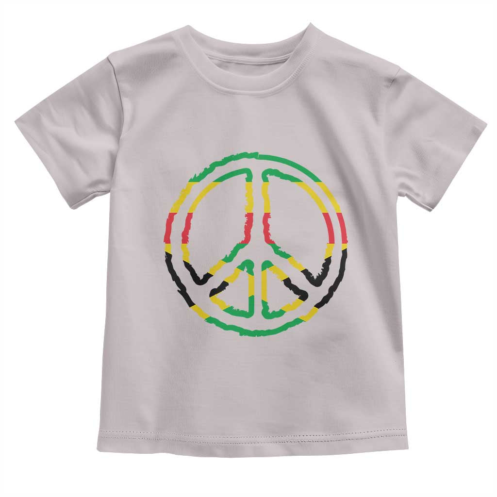 Rasta Jamaican Flag Peace Symbol Reggae Toddler T Shirt TS11 Ice Gray Print Your Wear