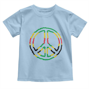 Rasta Jamaican Flag Peace Symbol Reggae Toddler T Shirt TS11 Light Blue Print Your Wear
