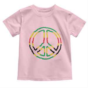 Rasta Jamaican Flag Peace Symbol Reggae Toddler T Shirt TS11 Light Pink Print Your Wear