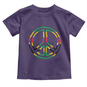Rasta Jamaican Flag Peace Symbol Reggae Toddler T Shirt TS11 Purple Print Your Wear