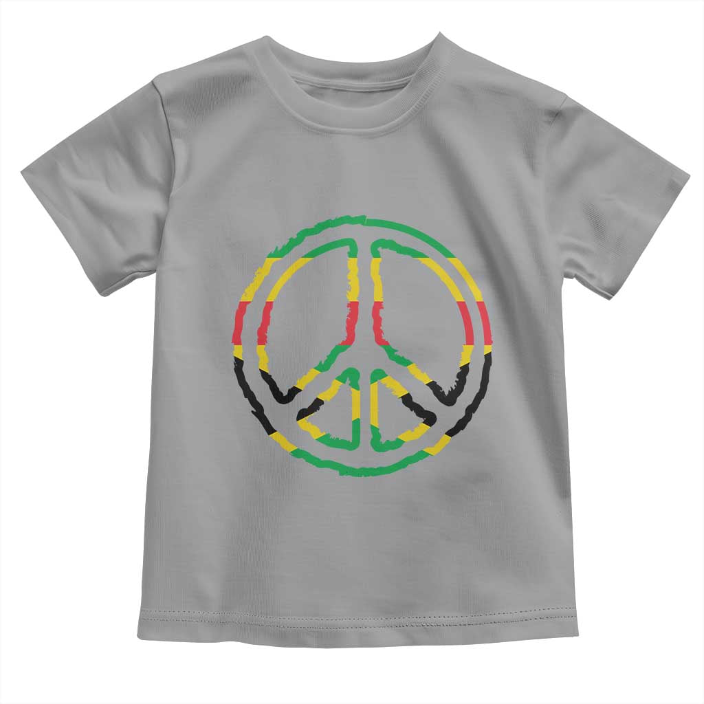 Rasta Jamaican Flag Peace Symbol Reggae Toddler T Shirt TS11 Sport Gray Print Your Wear