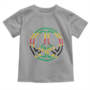 Rasta Jamaican Flag Peace Symbol Reggae Toddler T Shirt TS11 Sport Gray Print Your Wear