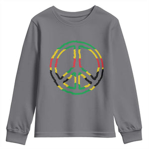 Rasta Jamaican Flag Peace Symbol Reggae Youth Sweatshirt TS11 Charcoal Print Your Wear