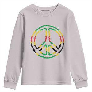 Rasta Jamaican Flag Peace Symbol Reggae Youth Sweatshirt TS11 Ice Gray Print Your Wear