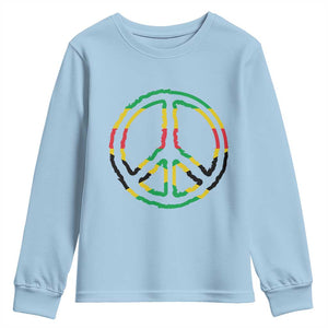 Rasta Jamaican Flag Peace Symbol Reggae Youth Sweatshirt TS11 Light Blue Print Your Wear