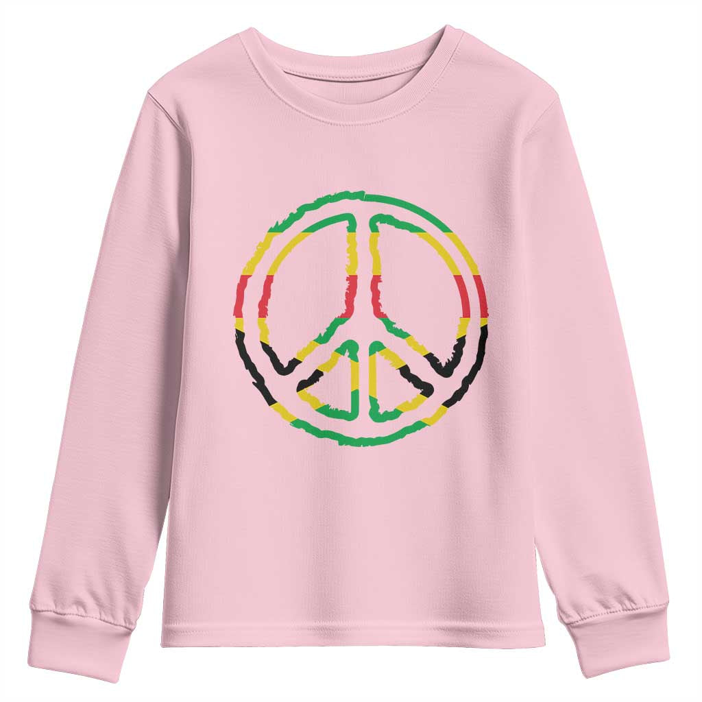 Rasta Jamaican Flag Peace Symbol Reggae Youth Sweatshirt TS11 Light Pink Print Your Wear