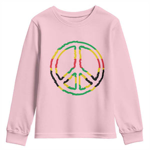Rasta Jamaican Flag Peace Symbol Reggae Youth Sweatshirt TS11 Light Pink Print Your Wear